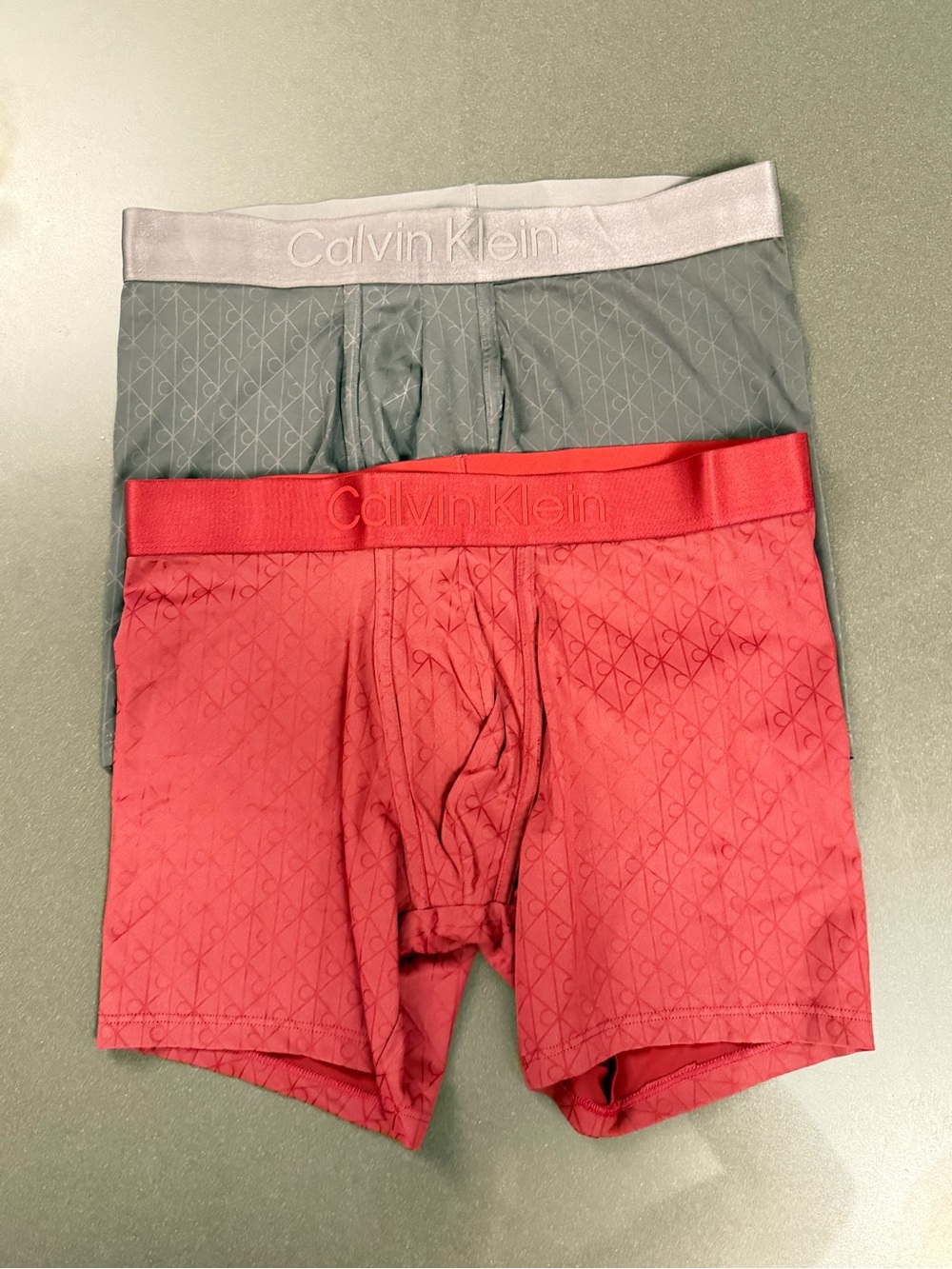 New Calvin Klein Men’s Boxer Briefs - Red & Gray. Microfiber